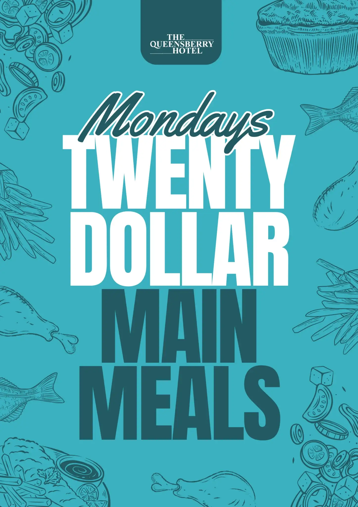 $20 main meals at The Queensberry Hotel on Mondays